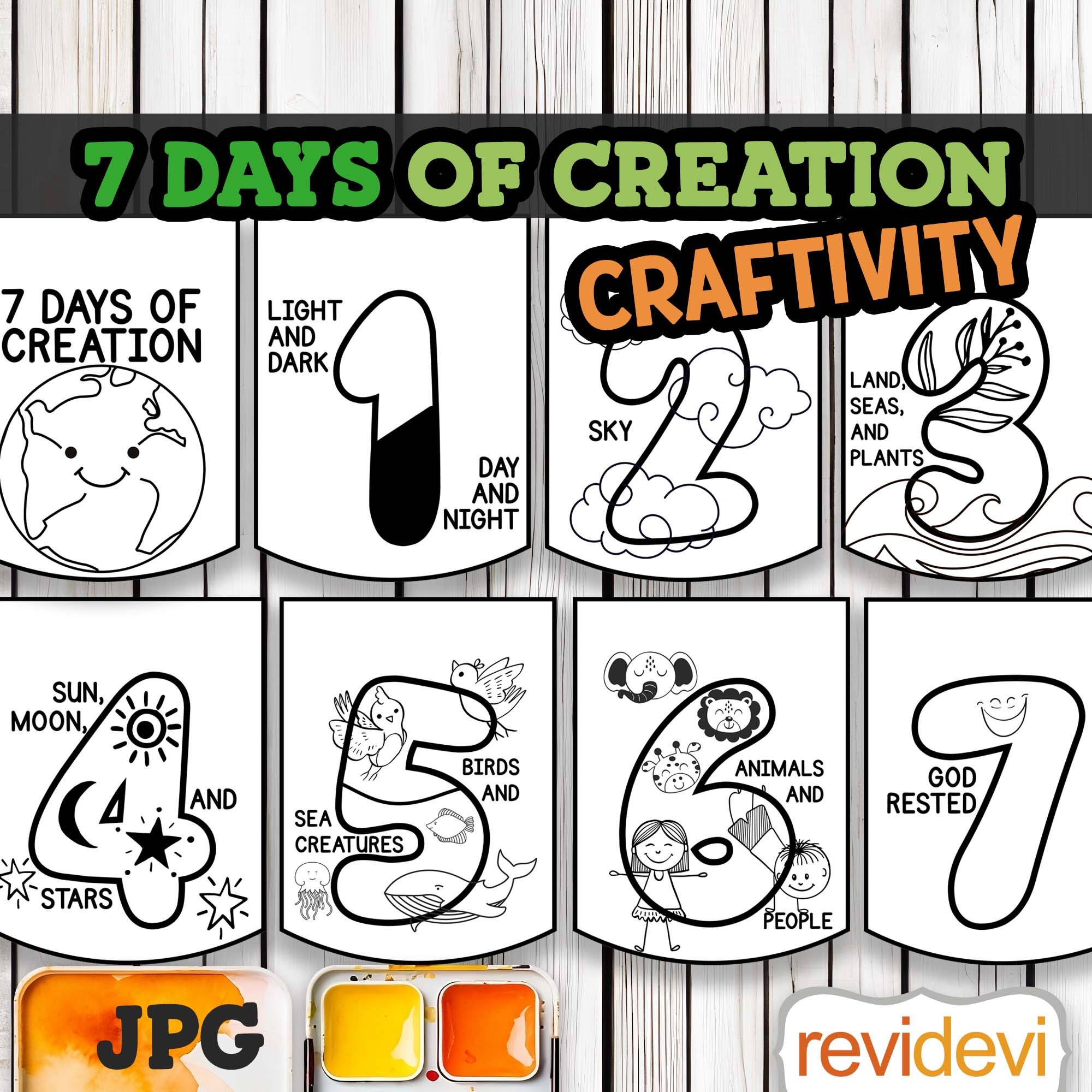 printable-7-days-of-creation-bible-story-coloring-pages-for-sunday-school-and-christian-classroom-banners-digital-download-etsy