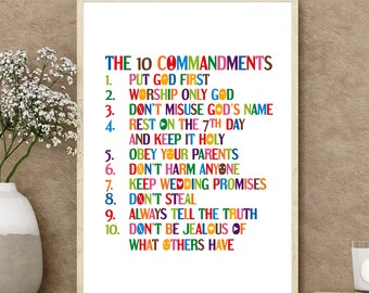 10 Commandments Printable/ Nursery Printable/ Classroom - Etsy