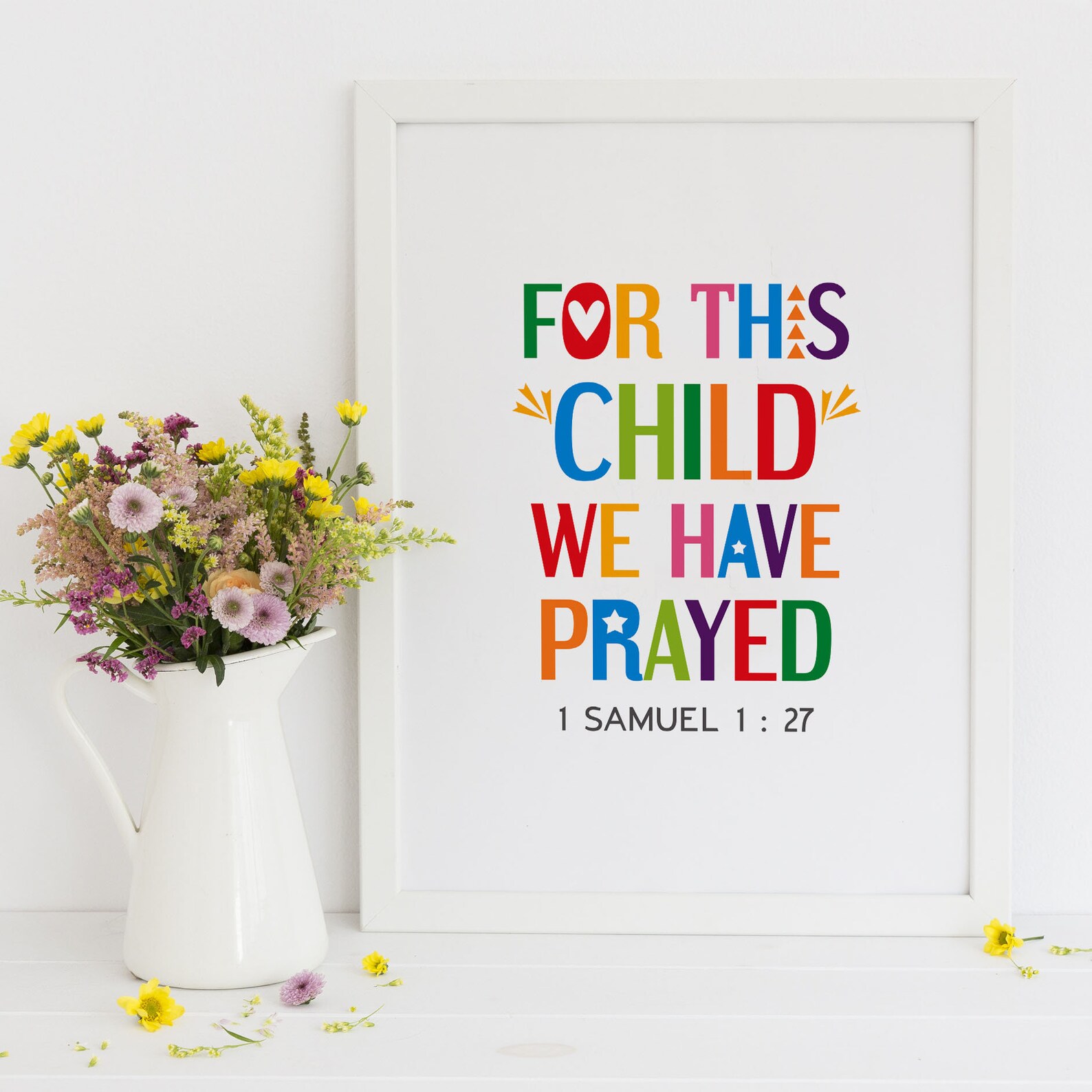 Décalcomanie Murale Nursery "I Prayed For This Child" 1 Samuel 1:27 - Vinyle - Neuf