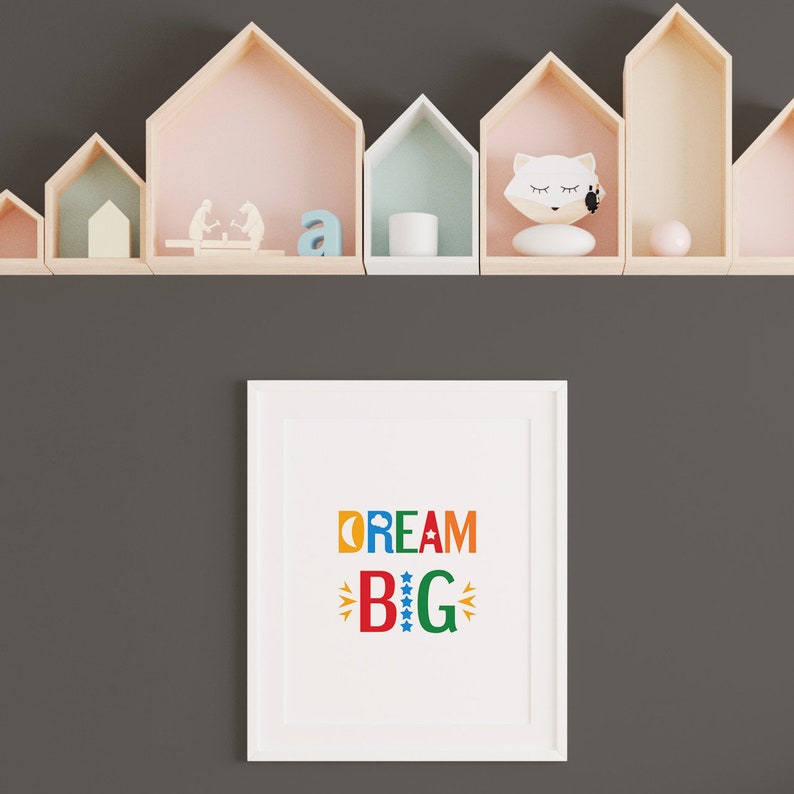 Dream Big Wall Art. Printable Poster for Kids Room Decor. Etsy
