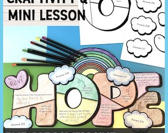 Christian Hope Craft Activities: Bible Lessons, Editable Templates (Digital Download)