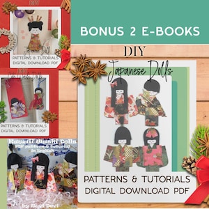 DIY japanische Washi Ningyou, Kimono Origami Puppen - Muster und Anleitung in Englisch - PDF Ebook Paper Doll Craft - Digitaler Download