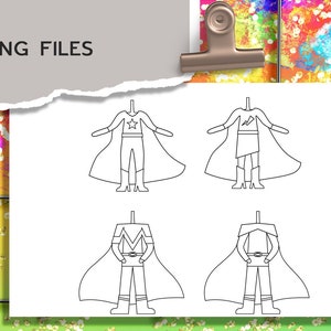 Diversity superhero body clip art bundle, multicultural boys and girls digital images image 3