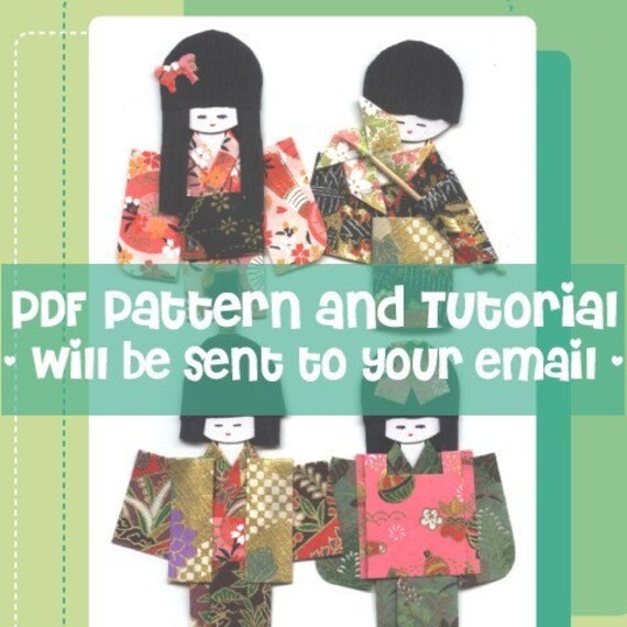 Diy Japanese Washi Kimono Origami Dolls Boys Girls Patterns Tutorial In English Pdf Ebook Paper Doll Craft Digital Download