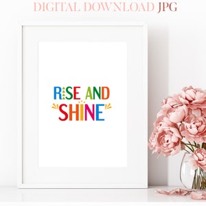 Rise and Shine Printable Wall Art for Kids Room and Nursery | Etsy