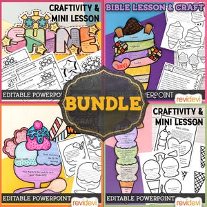 Summer Vacation Bible Study 2025 bundle. Printable Editable Sunday school Bible lessons for kids. Ice cream crafts. Digital download