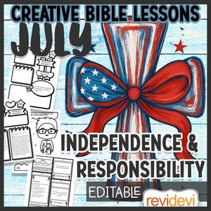 July 2025. Printable Independence Day and Summer Bible lessons for teens. High school VBS & Sunday school study. Digital download