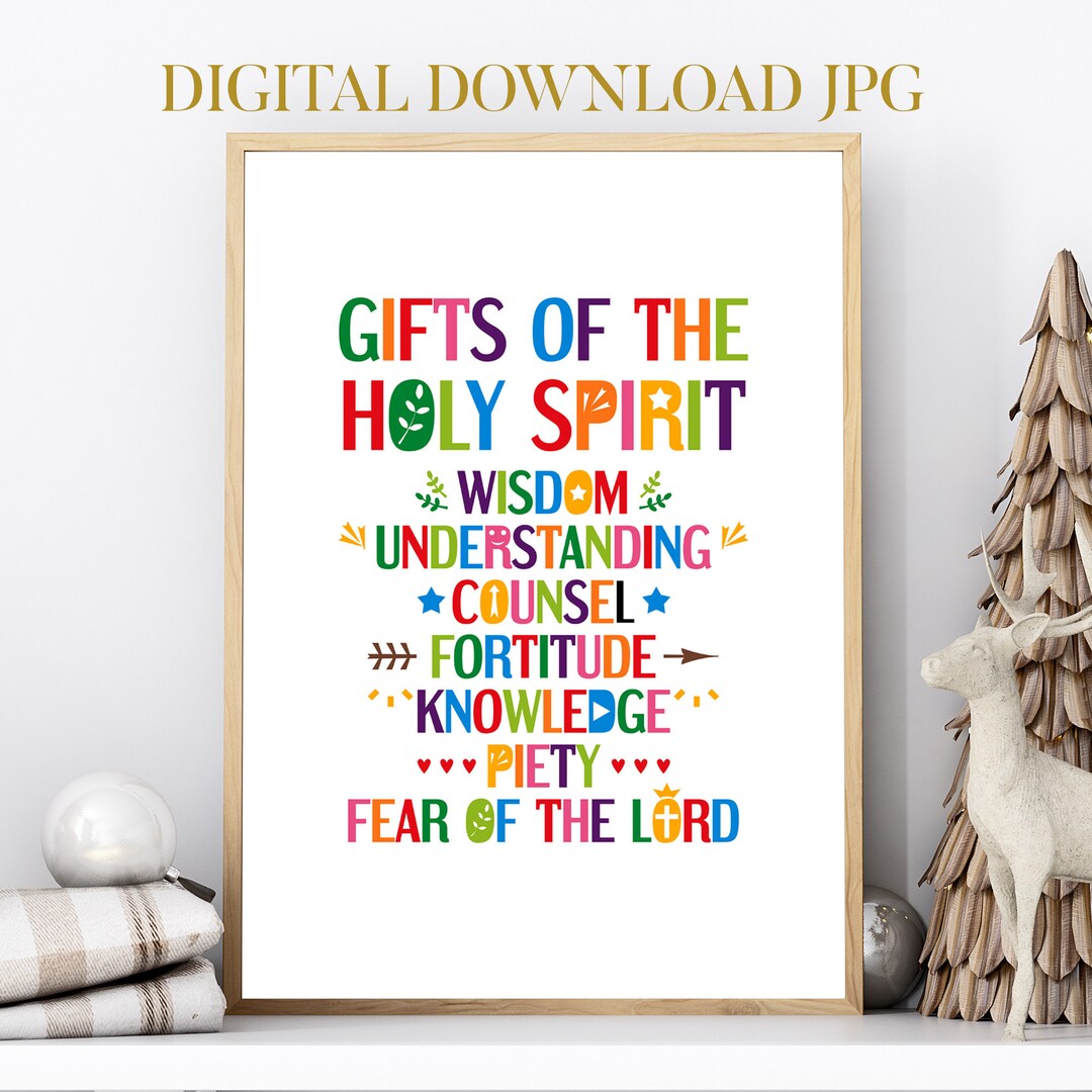 Gifts of the Holy Spirit Printable Scripture Wall Art Catholic and Gifts of the Holy Spirit Printable Scripture Wall Art Catholic and