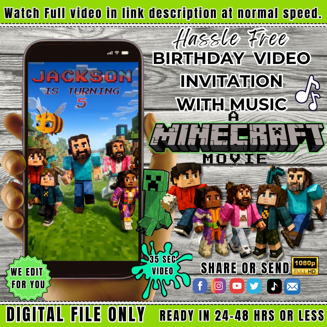 Custom Minecraft Video Invitation – Delivered in 24–48hrs