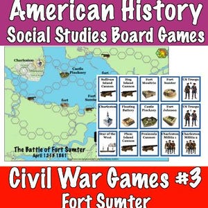 Civil War Board Games #3 Fort Sumter (TWO GAMES) Social Studies