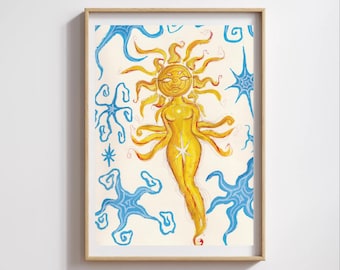 The Sol Goddess 8.5x11” Print Summer Soltice Fine Art