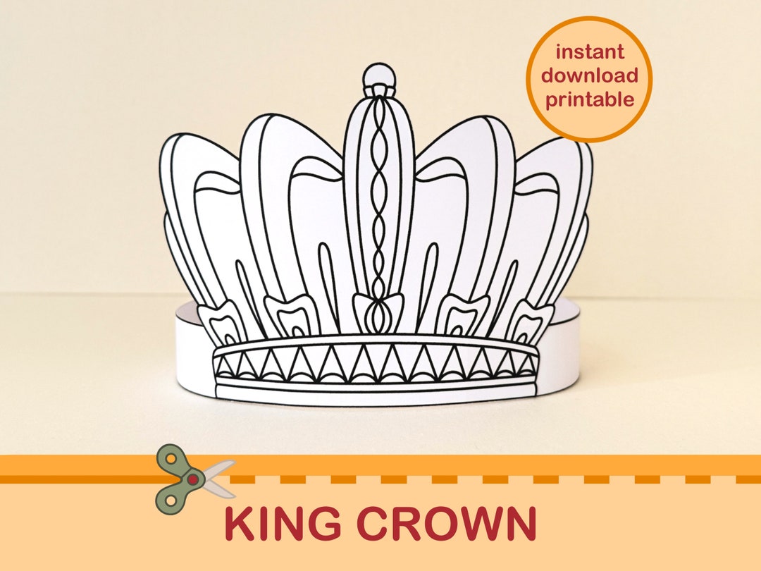 King Paper Crown Prince Colouring Printable Kids Craft Costume DIY