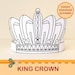 King Paper Crown Colouring Printable Kids Craft Prince Costume DIY ...