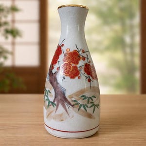 Vintage Vase Floral Crackle Glaze Japan - Etsy