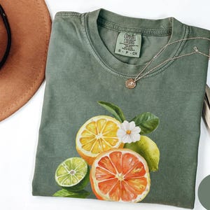 Vintage Citrus Grove Unisex T-Shirt, Summer Tee, Fruit Graphic Shirt, Gift for Citrus Lovers, Casual Wear, Beach Attire, Orange, Lime,Lemons