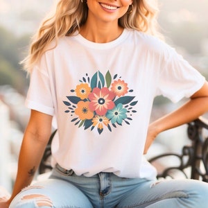 Flower Tee,  Flower Shirt, Flower T Shirt, Retro Floral Shirt, Vintage Flower Shirt, Plant Lover Shirt, Gift Shirt
