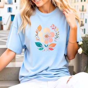 Flowers Tee, Autumn Flower Shirt, Flower T Shirt, Retro Floral Shirt, Vintage Flower Shirt, Plant Lover Shirt, Artsy Flower
