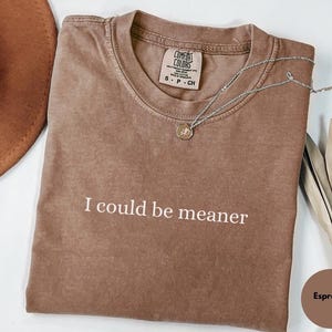 I Could Be Meaner Shirt Comfort Colors®, Sarcastic Shirt, Funny Humor Shirt, Sarcasm Shirt, Funny Quote Shirt