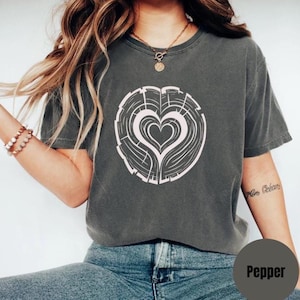 Tree Trunk Heart Shirt, Nature Life Shirt, Heart Wood Slice Shirt, Hiking Shirt, Gift For Mother, Campers Gift, Forest Shirt, Camping Shirt