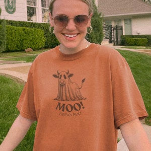 Comfort Colors Ghost Cows Halloween Shirt, Fall Bullsheet Shirt, Western Halloween Shirt, Cow Lover Gift, Trendy Halloween, Spooky Season