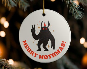 Mothman Ornament, Cryptid Holiday Decor, Christmas Cryptmas Appalachian Gift, Point Pleasant West Virginia Ornament, Crypt
