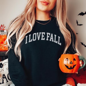 Ich liebe Herbst Sweatshirt, Pullover Pullover, niedlichen Herbst Herbst Halloween Sweatshirt für Frauen, Herbst Rundhalsausschnitt, Herbst Hoodie, nur ein Mädchen, das liebt