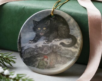 Yule Cat Ornament, Jolakotturinn Iceland Christmas Gift, Krampus Yule Goat Weird Ornament, Creepmas White Elephant Secret Santa Exchange