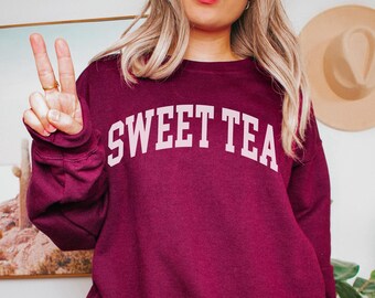 Słodka herbata Southern Country Gift Sweatshirt, zabawny prezent Georgia Louisiana Alabama Mississippi, koszule Foodie, które są twarde Varsity Crewneck