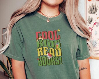 Adorable camiseta de profesor de lectura para primer grado retro, director de primaria, jardín de infantes, niños geniales que leen libros, linda camiseta Y2K para bibliotecario