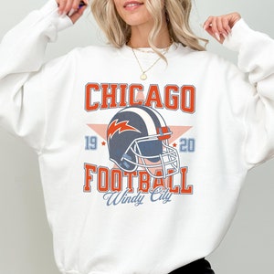 Retro Chicago Football Sweatshirt, Game Day Crewneck, Trendy Chicago Football Shirt, Chicago Fan Gift, Chicago Football Game Day, Windy City