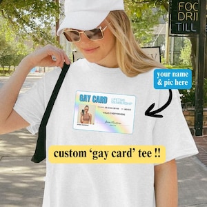 Camiseta Gay Card Pride, Camiseta LGBTQ Pride Personalizada, Camiseta Masculina Engraçada Personalizada Que Vai Duro, Produtos Lésbicos Não Binários, Queer Bissexual Trans