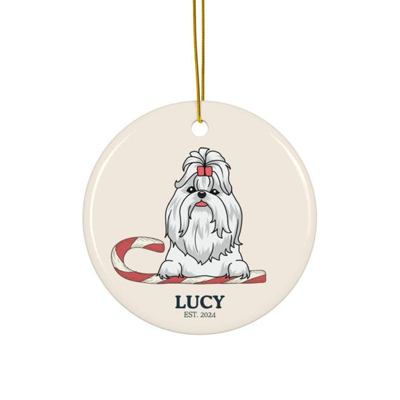 パーソナライズされたシーズーのオーナメント、カスタム犬オーナメント