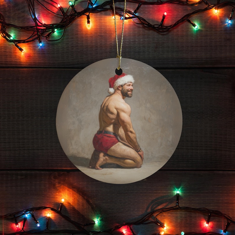 Sexy Santa Ornament, Dirty Gag Gift for Friend, White Elephant Gift, Inappropriate Ornament, Santa Came Twice, Adult Sexual Humor image 5