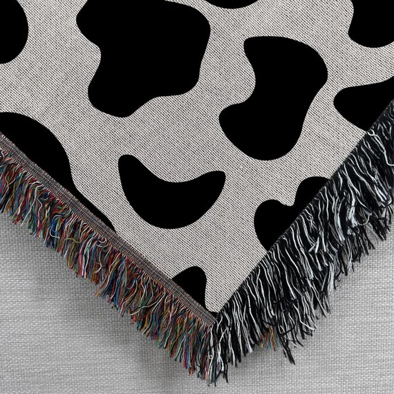 牛柄ブランケット、ミニマリストハイランド牛ベビー織りブランケット