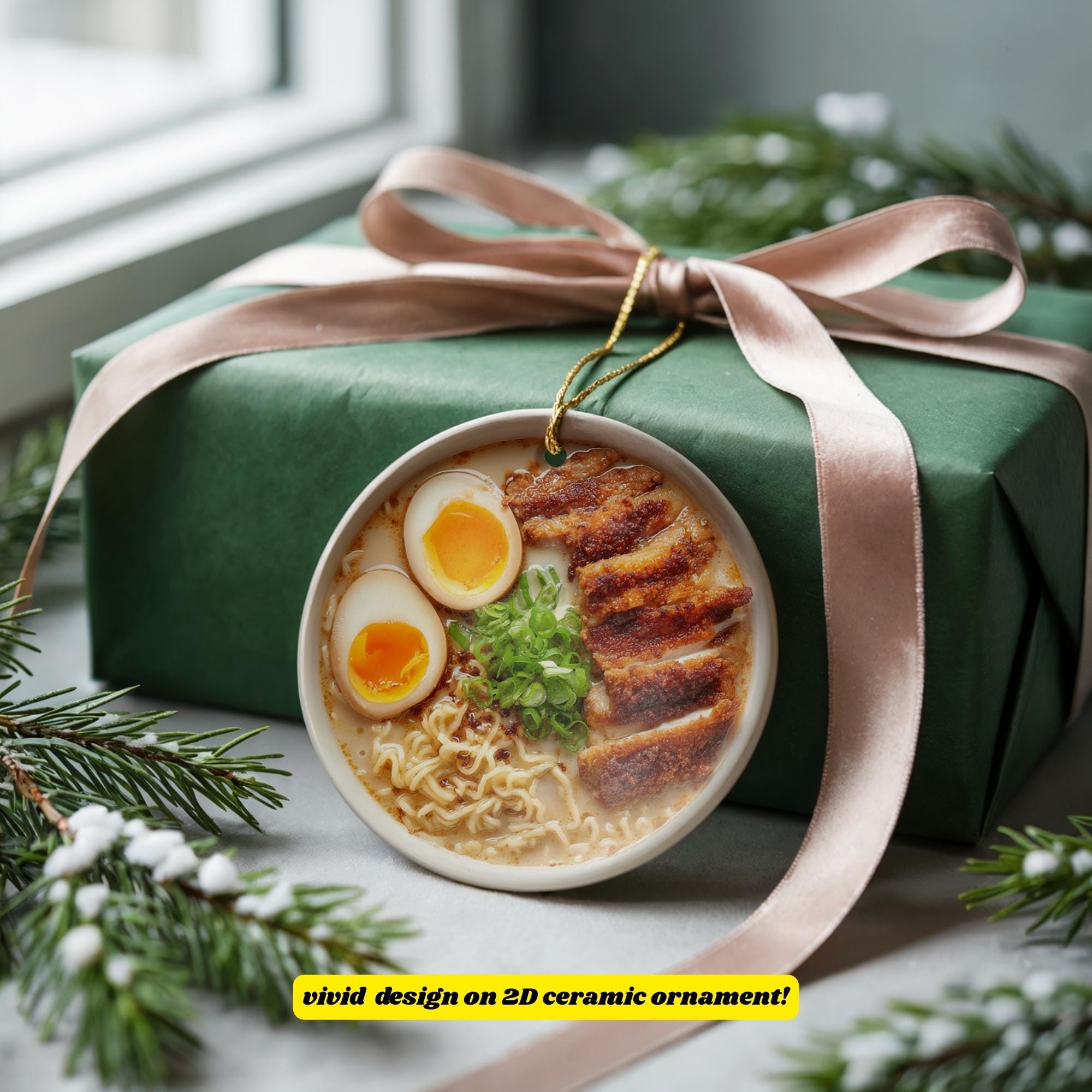 Ramen Ornament, Funny Japanese Food Ornament, Ramen Bowl Christmas