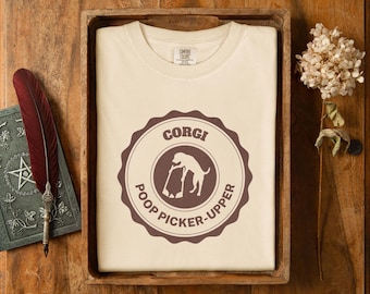 Corgis Lustiges Komfort Farben T-Shirt, Hundekot-Picker, Ober-Shirt, ungelenker Tierarzt-Hundehalter-Geschenk, Welpe Doggo Geschenk