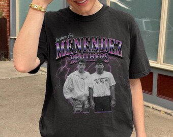 Erik Menendez Brothers Shirt, Bootleg Tee, 90s Gift for True Crime Fan, Murderabilia Gift, Justice for Menendez Brothers, Murder Case Trial