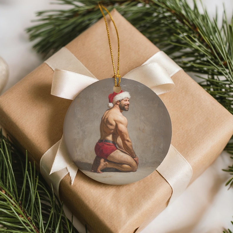 Sexy Santa Ornament, Dirty Gag Gift for Friend, White Elephant Gift, Inappropriate Ornament, Santa Came Twice, Adult Sexual Humor image 4