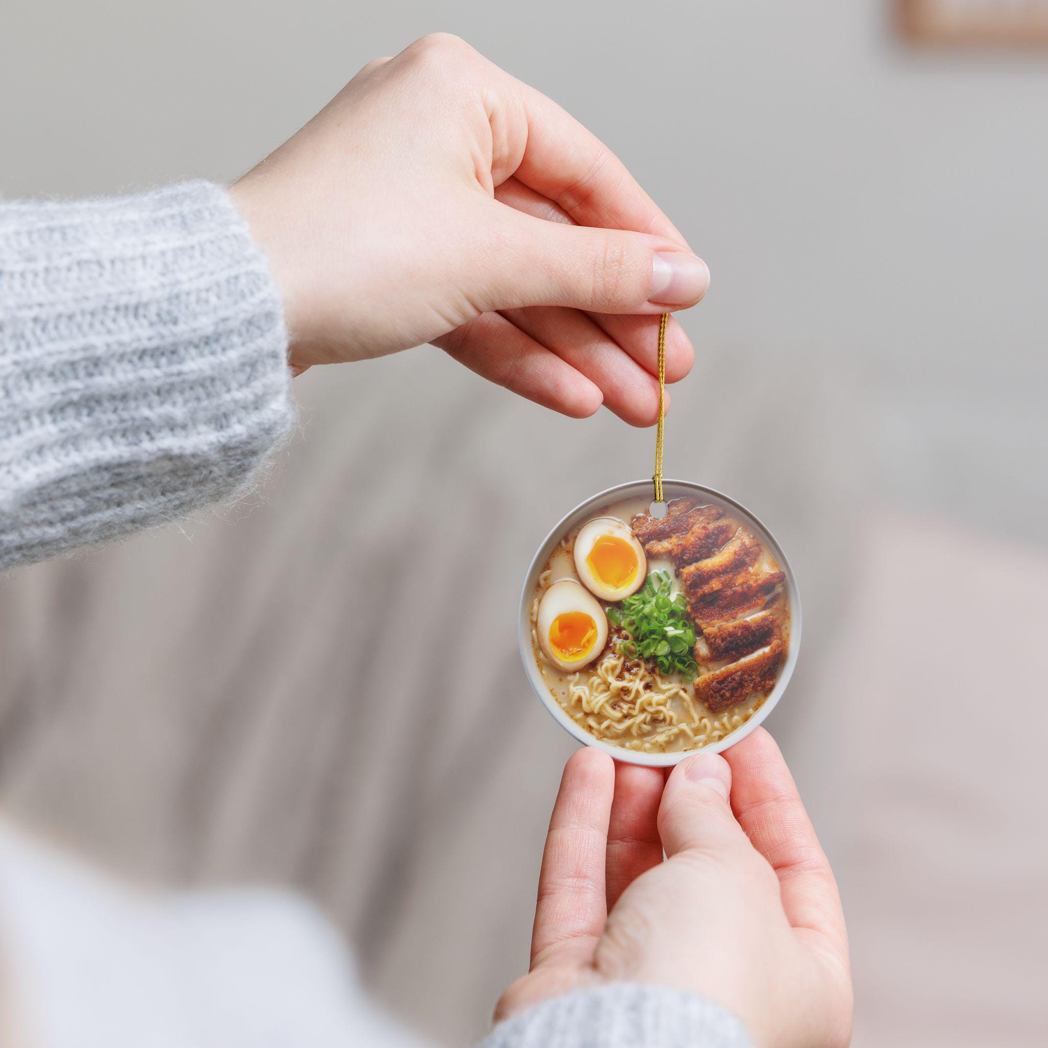 Ramen Ornament, Funny Japanese Food Ornament, Ramen Bowl Christmas