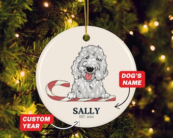 Personalized Doodle Ornament, Custom Dog Ornament, New Puppy Christmas Gifts, Gift For Dog Owners, Pet Lover, Christmas Ornament