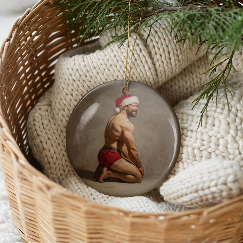 Sexy Santa Ornament, Dirty Gag Gift for Friend, White Elephant Gift, Inappropriate Ornament, Santa Came Twice, Adult Sexual Humor image 6