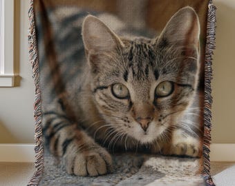 Benutzerdefinierte Katzendecke, benutzerdefinierte Haustier-Gesichtsdecke, Katzenmama personalisierte gewebte werfen, Haustier-Verlust-Erinnerungsgeschenk, Katzen-Foto-Decke, Couch werfen