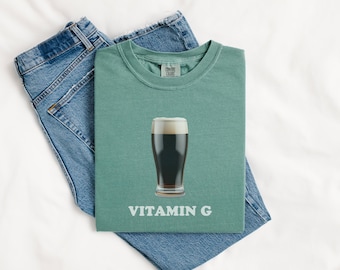 Vitamin G St. Patrick's Day Shirt, Guinness Tee, Lucky Saint Patty's Shirt, Funny Frat Beer Drinking Shirt, Luck of the Irish, For Men Women