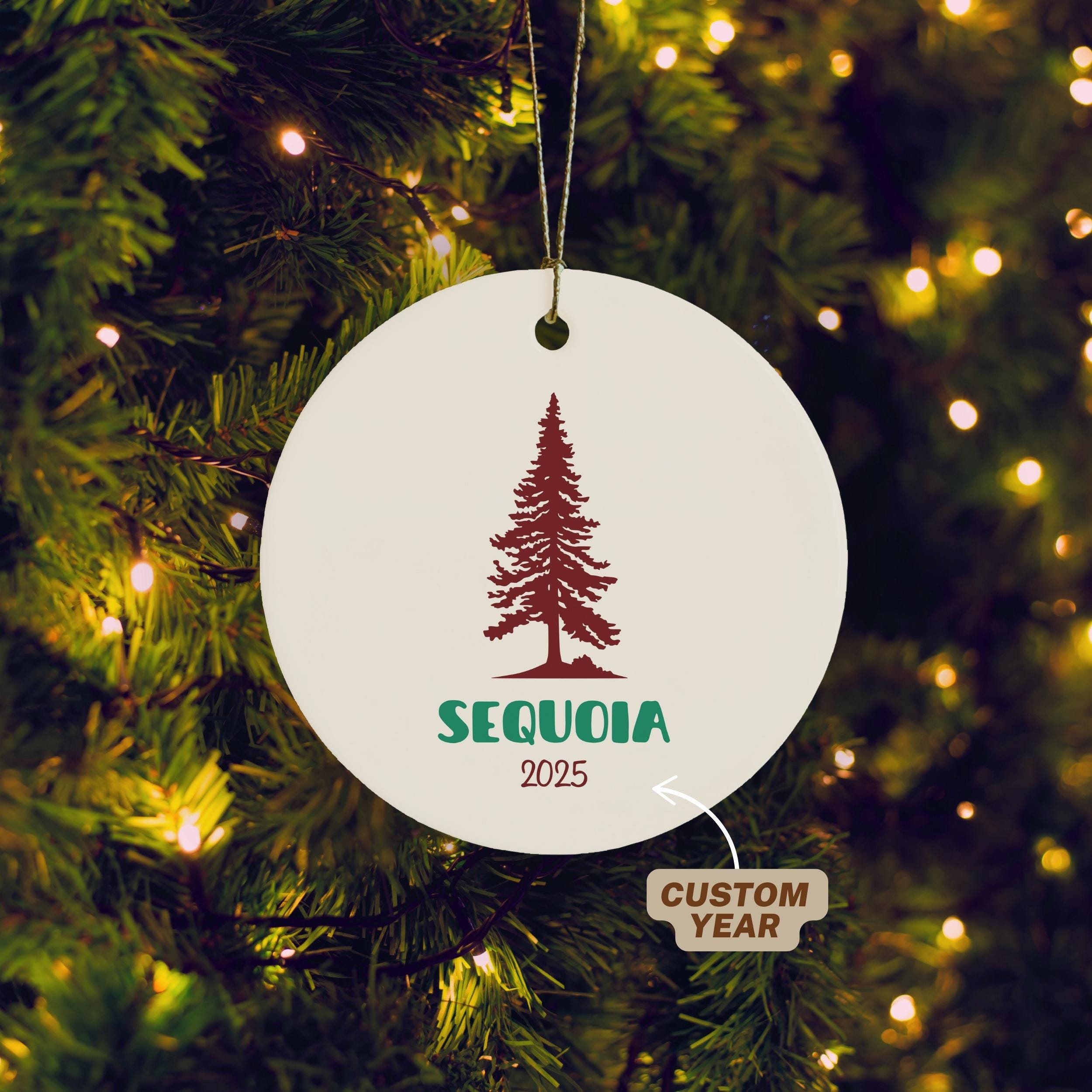 セコイア国立公園のオーナメント、旅行者へのクリスマス国立公園マップ