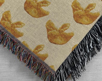 Crab Rangoon Lover Gift, Crab Rangoon Woven Blanket, Crab Rangoon Pillow Accessory, Funny Apartment Decor, Foodie Gift, Gift for Girlfriend