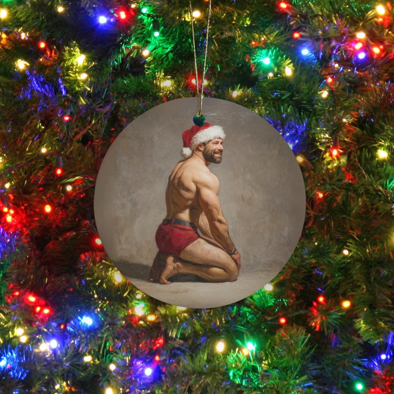 Sexy Santa Ornament, Dirty Gag Gift for Friend, White Elephant Gift, Inappropriate Ornament, Santa Came Twice, Adult Sexual Humor image 2