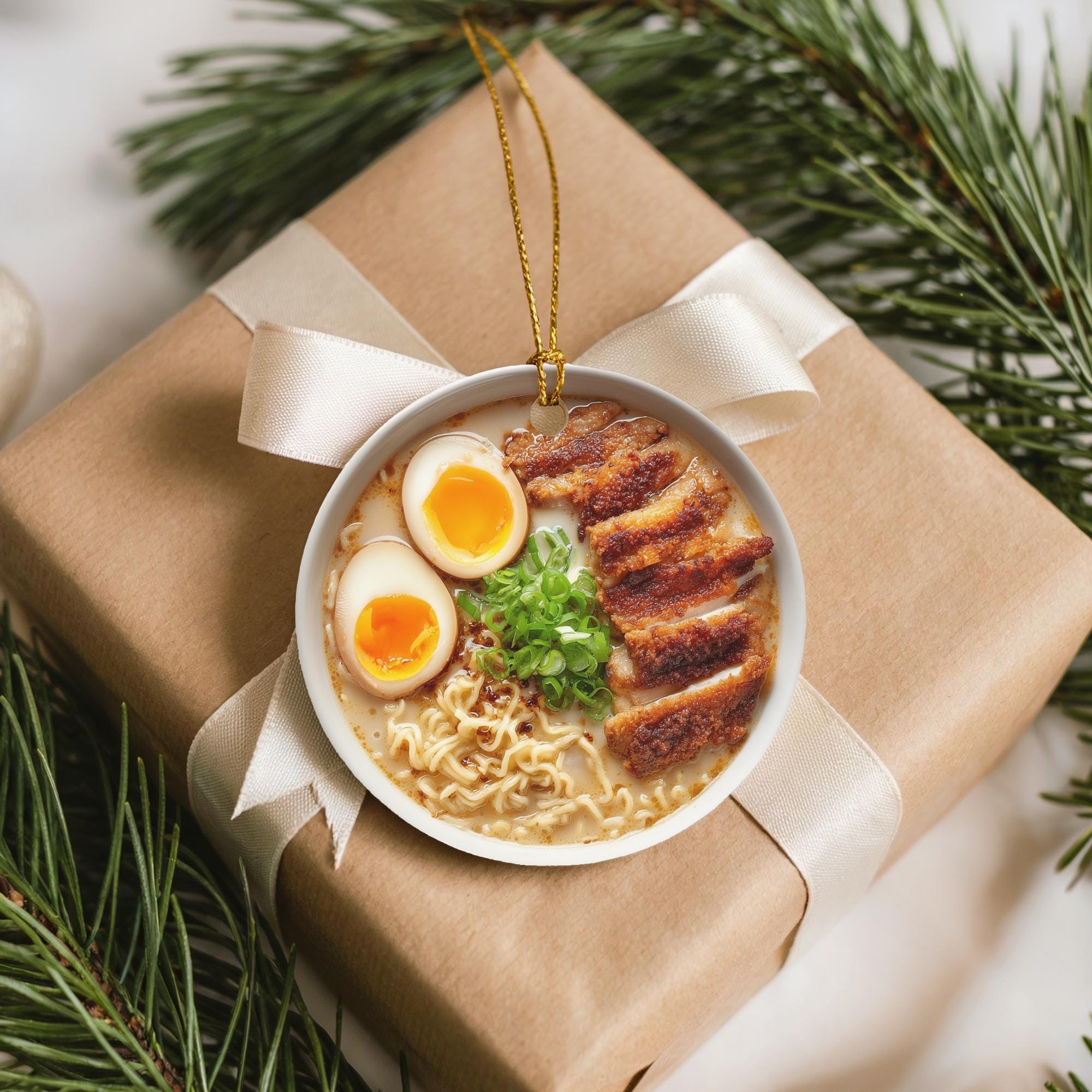 Ramen Ornament, Funny Japanese Food Ornament, Ramen Bowl Christmas
