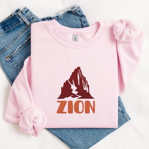 Zion National Park Embroidered Sweatshirt, Retro Hiking Crewneck, Outdoor Adventure Gift, Cozy Utah Travel Sweater, National Parks Top