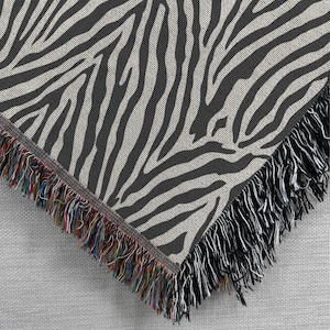 Zebra-Webdecke, Coole Mädchenwohnung, Y2K-Indie-Zimmer, Dopamin-Deko, Boho-Strukturdecke, Safari-Kinderzimmer, Bettwäsche fürs Studentenwohnheim, Kunstpelz Bild 4