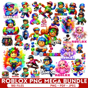 Roblox png Bundle, Robot png, Gaming png Files for Cricut, Roblox Png, Roblox Boy png, Birthday Svg, Roblox Font, Roblox Clipart, pdf, Png.
